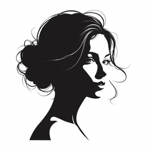 Black Cat Cartoon Haircut Design Silhouette Clipart