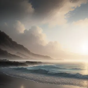 Serenity by the Seashore: a Majestic Sunset