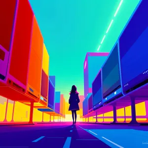 Futuristic Light Motion on Digital Avenue - Graphic Design