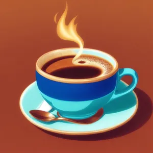 Dark Roast Breakfast: Hot Coffee Cup on Black Table