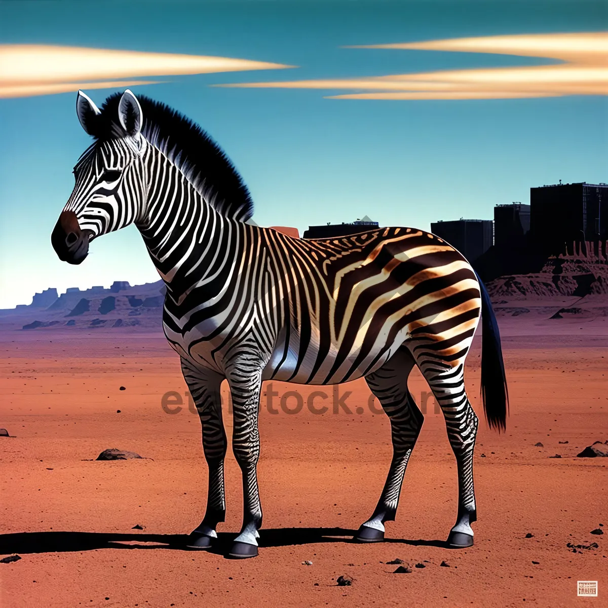 Picture of Striped Equine Grace Roaming on African Safari