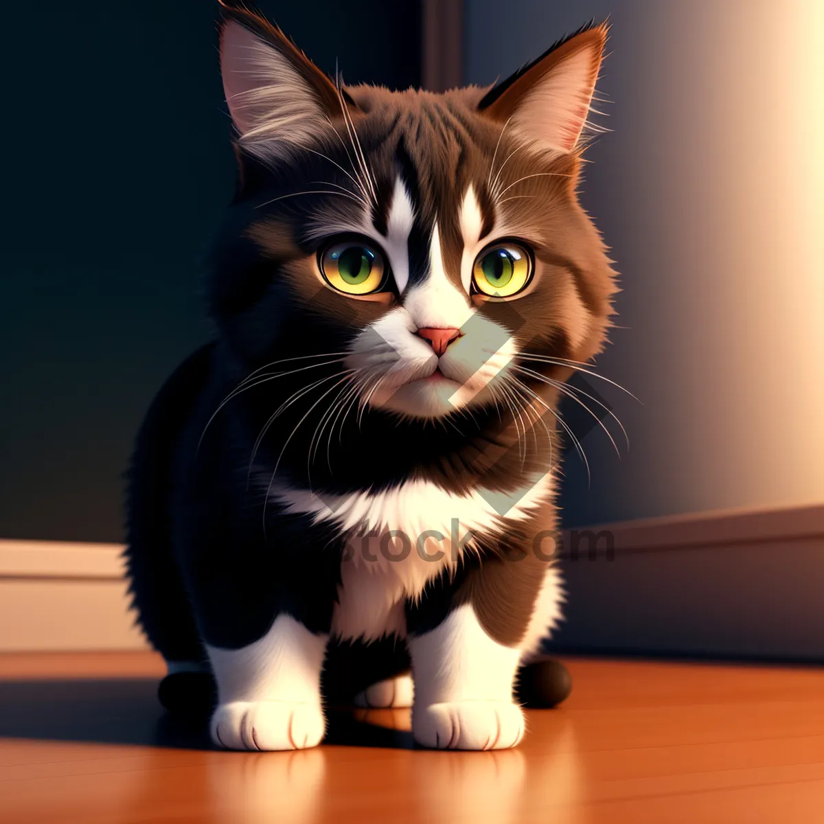Picture of Adorable Gray Tabby Kitty with Curious Whiskers