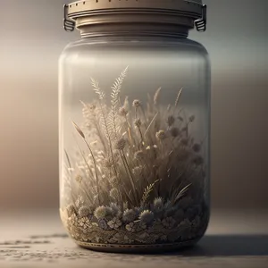 Container of Preserved Glass Bottle with Food Liquid