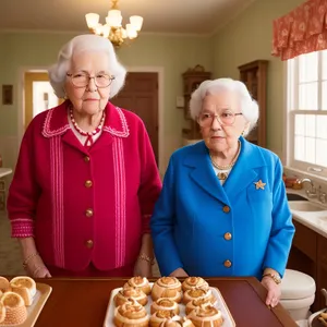 Smiling senior couple enjoying meal together at home