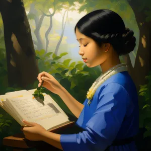 Happy businesswoman working on laptop at home office.