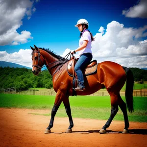 Thrilling Cowboy Horseback Riding on Open Field