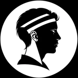 Artistic Black Silhouette Graphic of Cartoon Haircut Icon