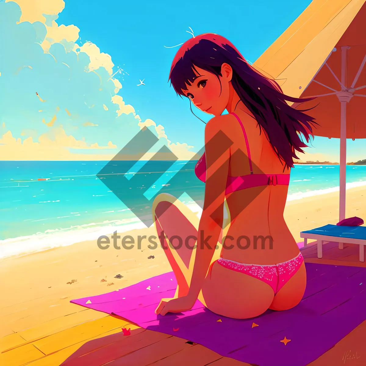 Picture of Sun-kissed vacation vibes on tropical beach