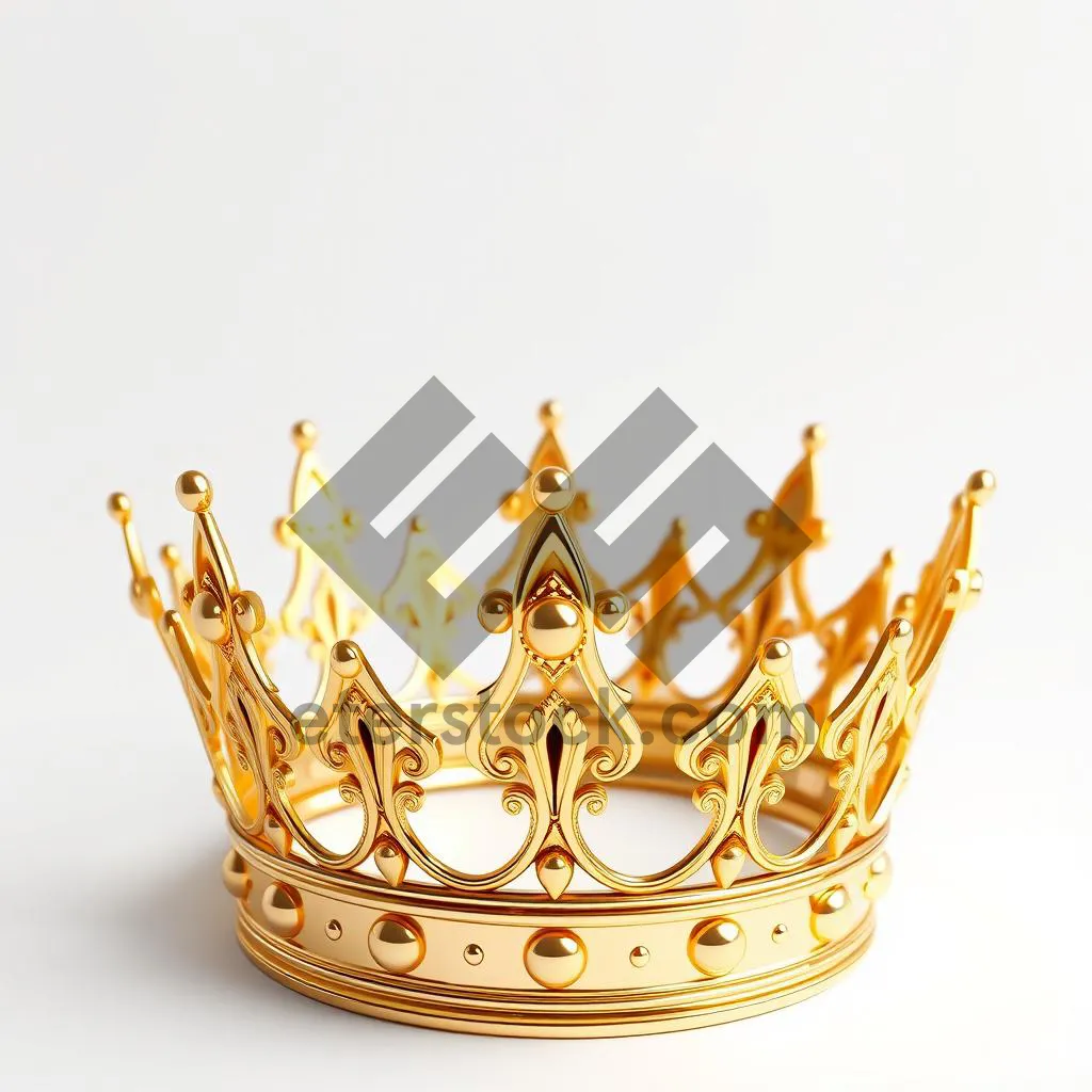 Picture of Golden crown icon for heraldic decoration symbol.