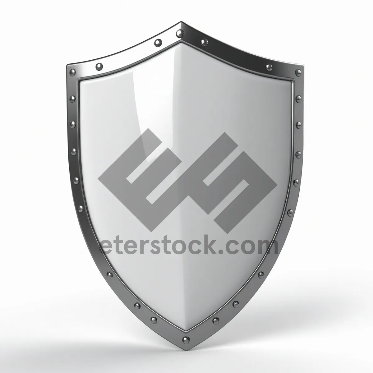 Picture of Shiny metal shield emblem with heart symbol and banner.