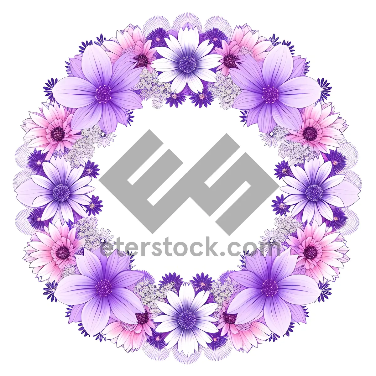 Picture of Lilac Floral Decorative Frame Design