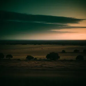 Sunset over the Ocean: Vibrant Beach Skyline