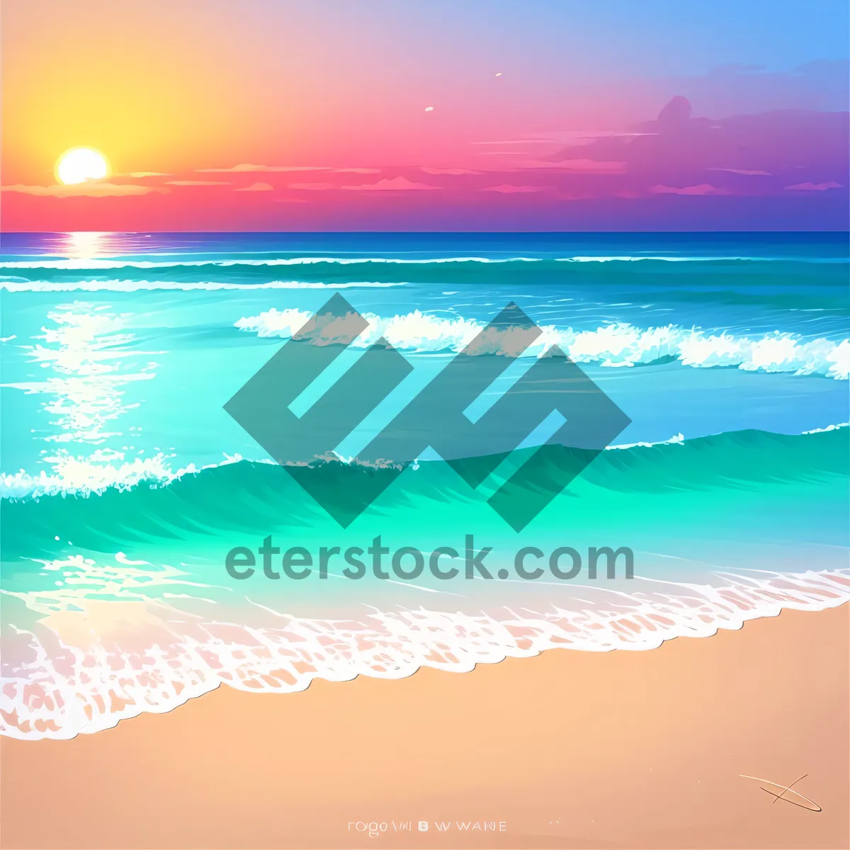 Picture of Turquoise Waters: Serene coastal paradise under a vibrant sunset