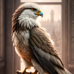 Majestic Falcon: A Predatory Bird with Piercing Eyes