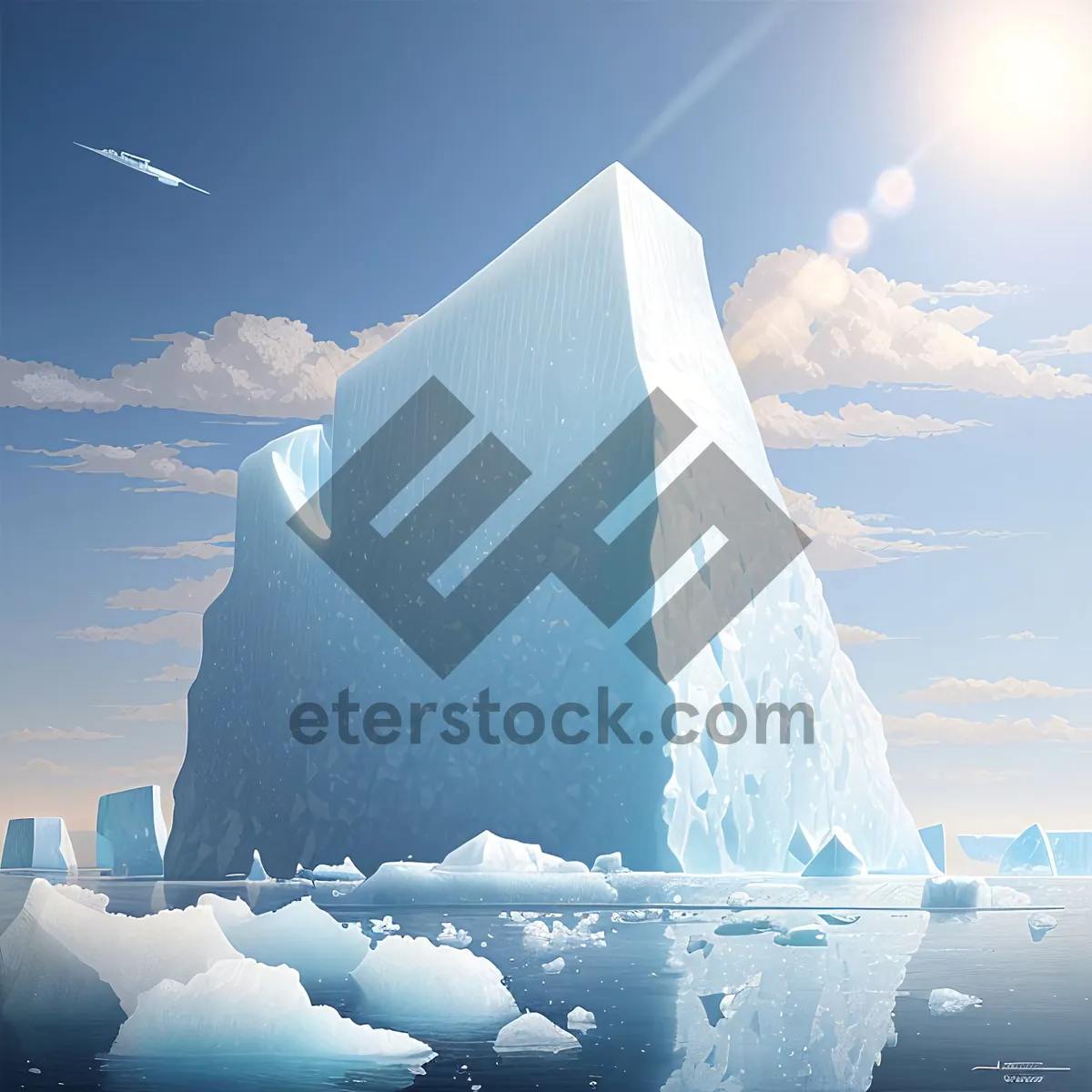 Picture of Arctic Winter: Majestic Glacier amidst Snowy Mountains