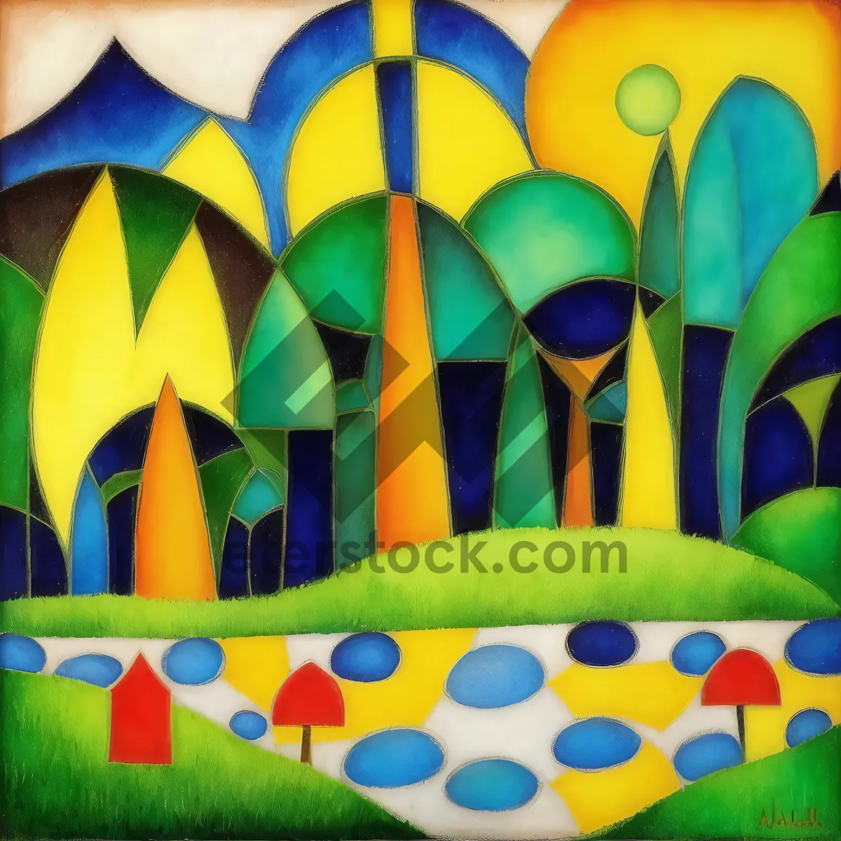 Picture of Vibrant Art Balloon with Colorful Scissors