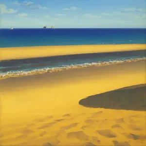 Serenity at Sunset: Tropical Beachscape with Waves