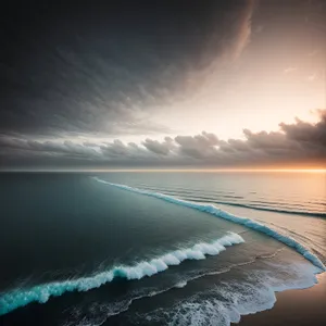 Sunset Beach Paradise: Tranquil Waves and Sandy Shores
