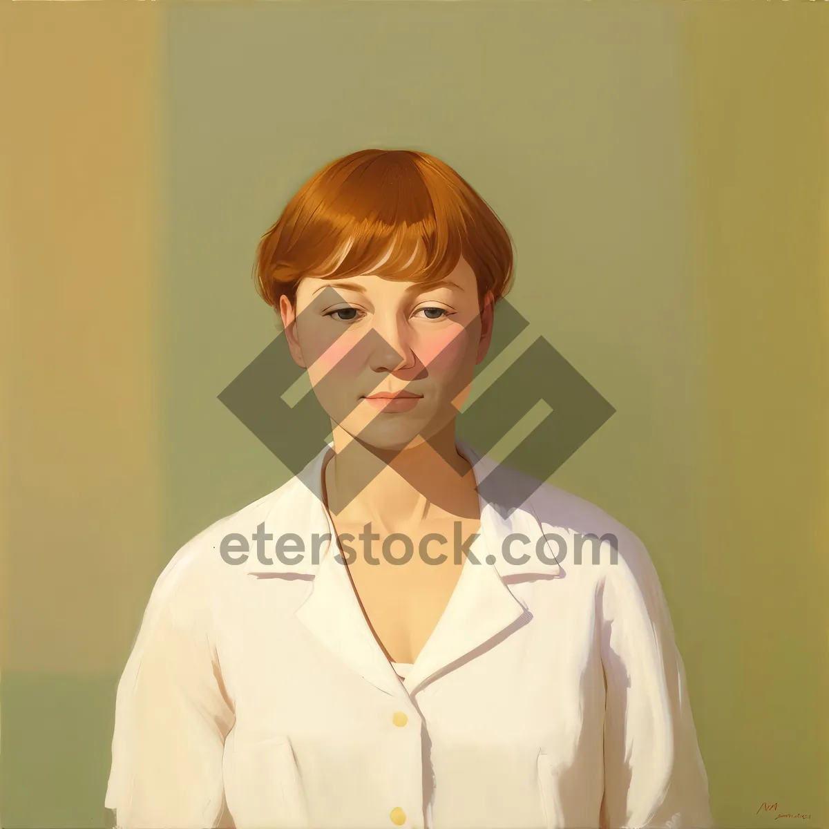 Picture of Smiling female doctor in white lab coat with stethoscope