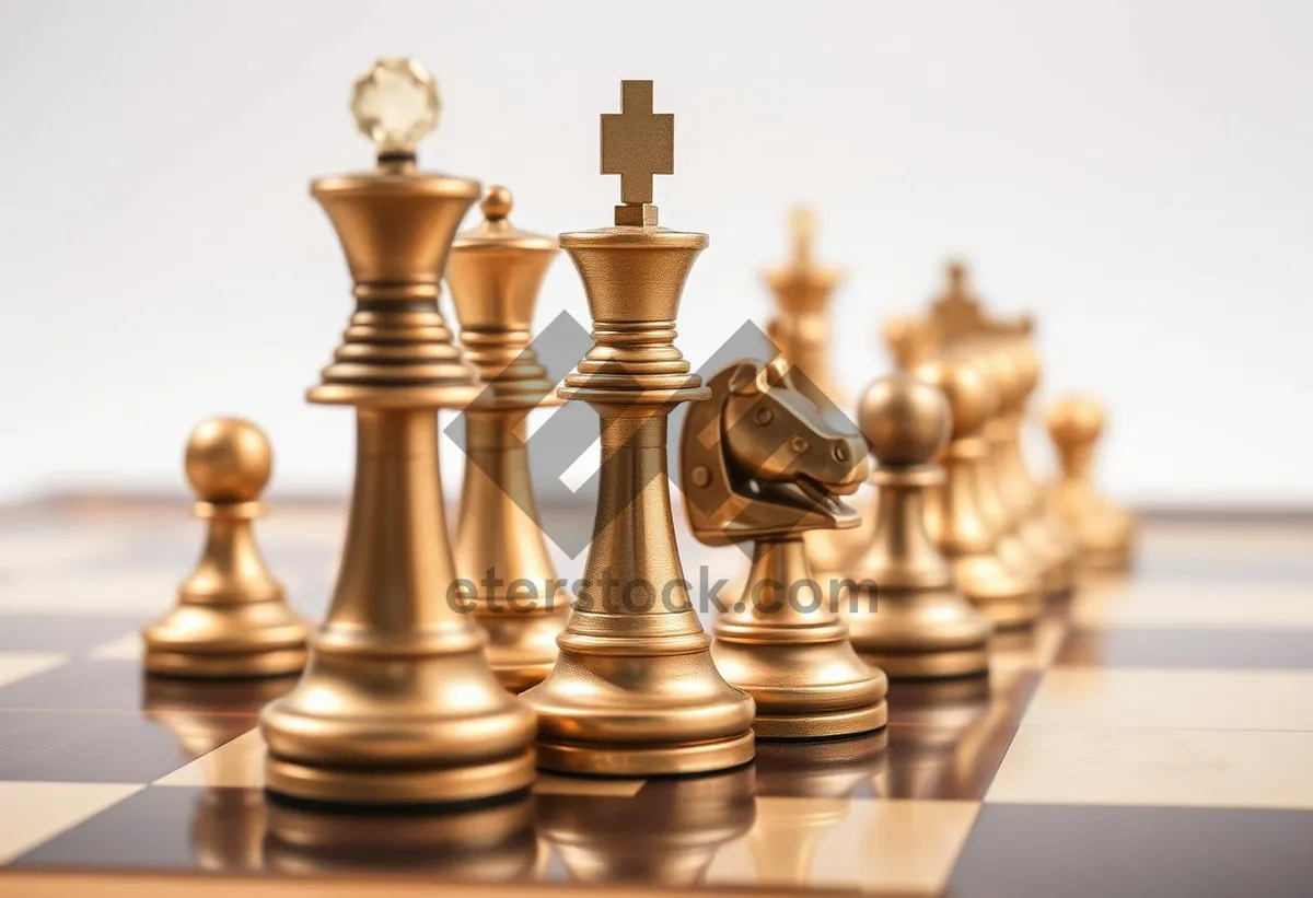 Picture of Strategic Chess Game Board with Pieces and Power