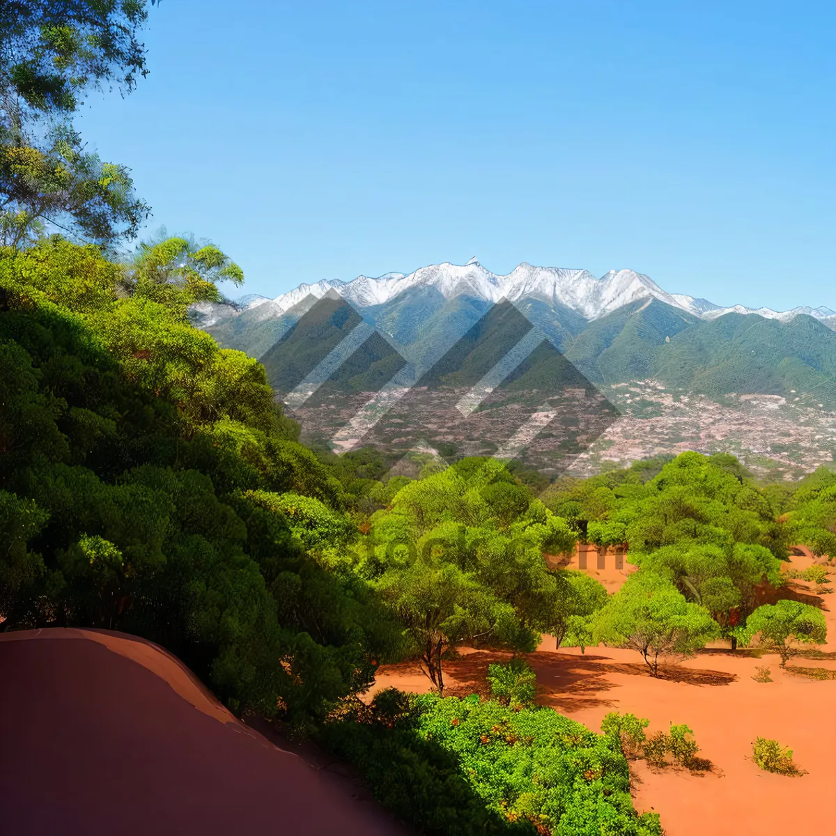 Picture of Majestic Highland Landscape with Mountain Range and River