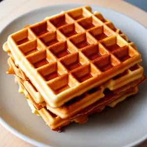 Delicious Waffle Iron Chocolate Dessert Plate