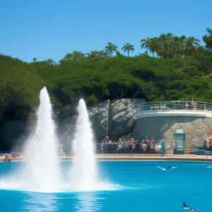 Serene Flowing Waterscape in Park