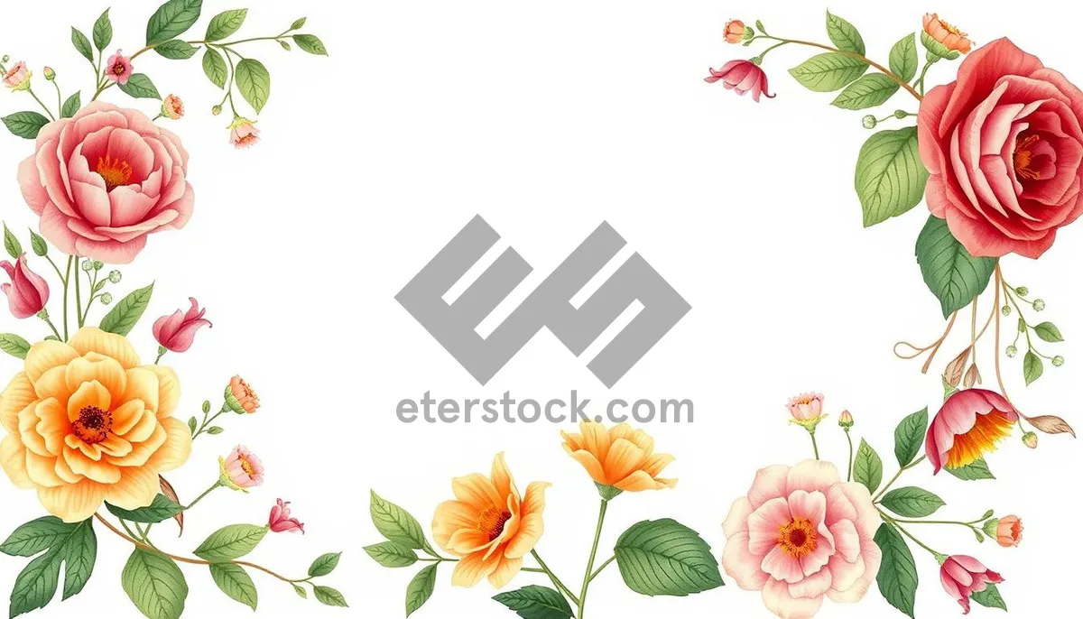 Picture of Floral Summer Silhouette Graphic Design - Pink Flower Pattern