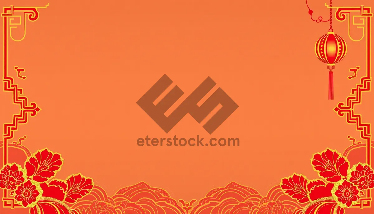 Picture of Floral Curve Design Wallpaper Element
