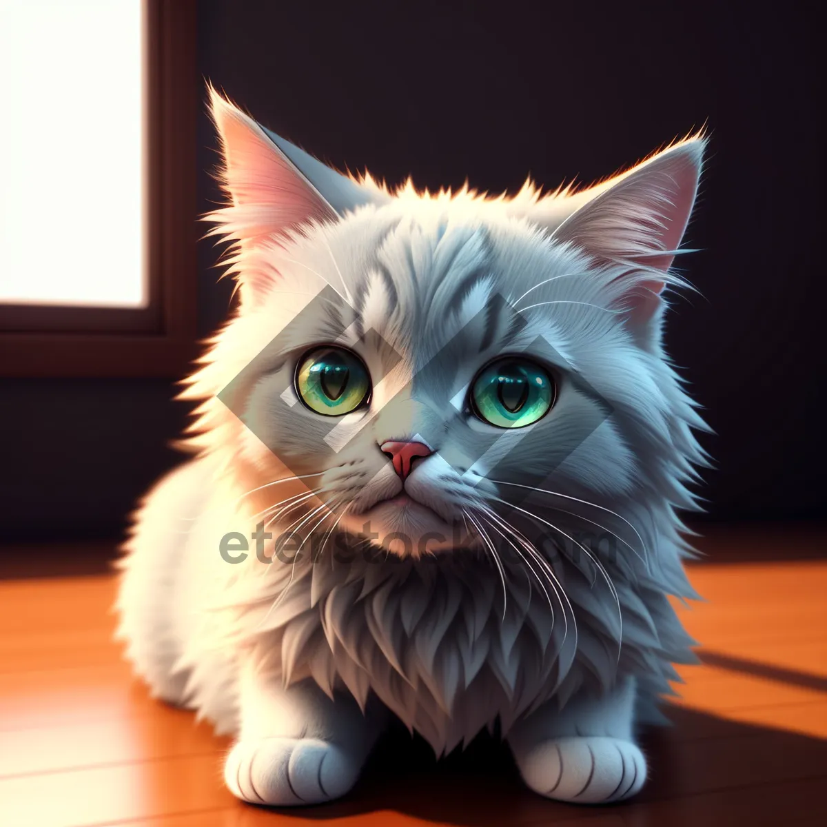 Picture of Fluffy Feline with Whiskers and Adorable Eyes.