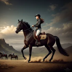 Professional equestrian riding a beautiful stallion.