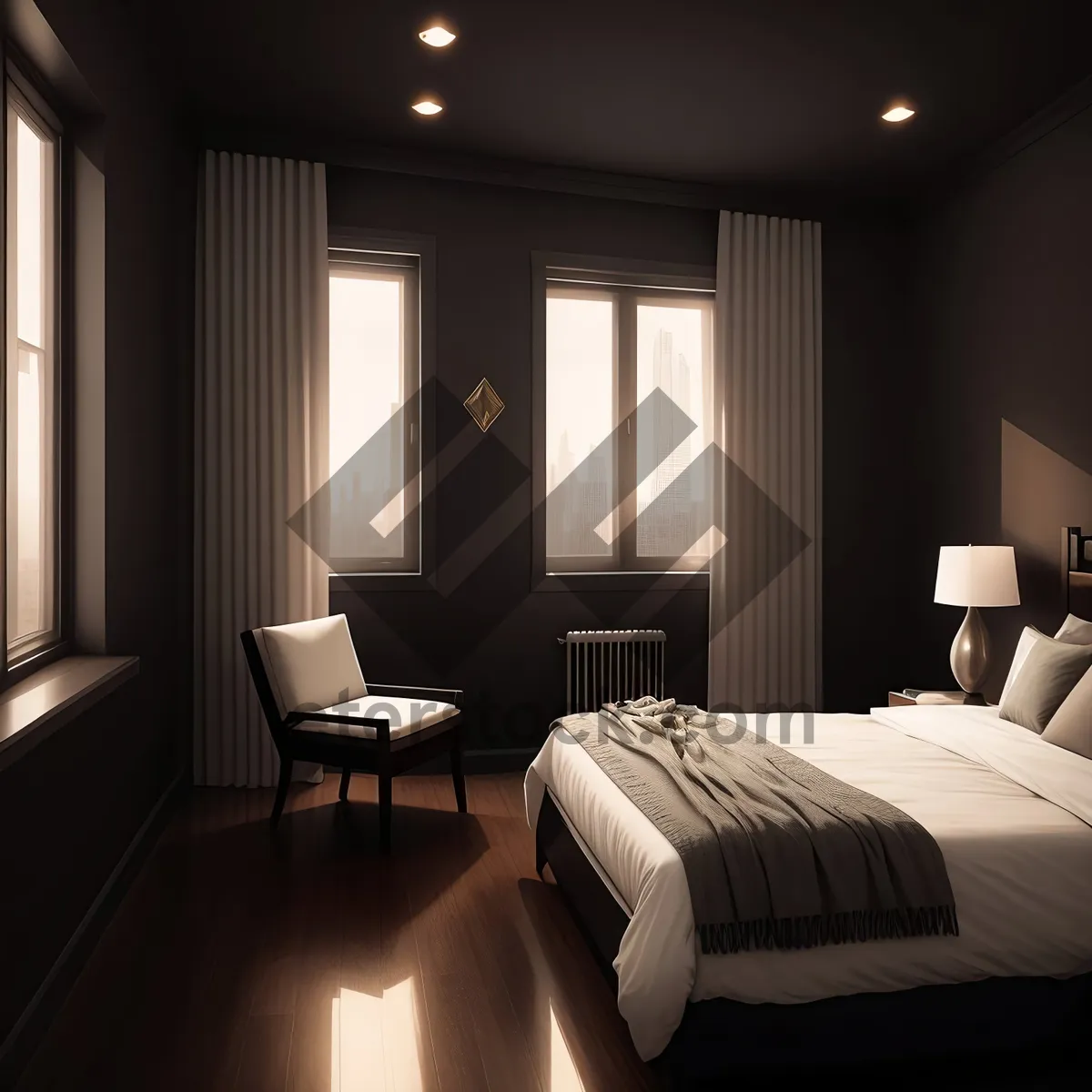 Picture of Modern Comfort: Luxurious Bedroom Interior with Stylish Furniture