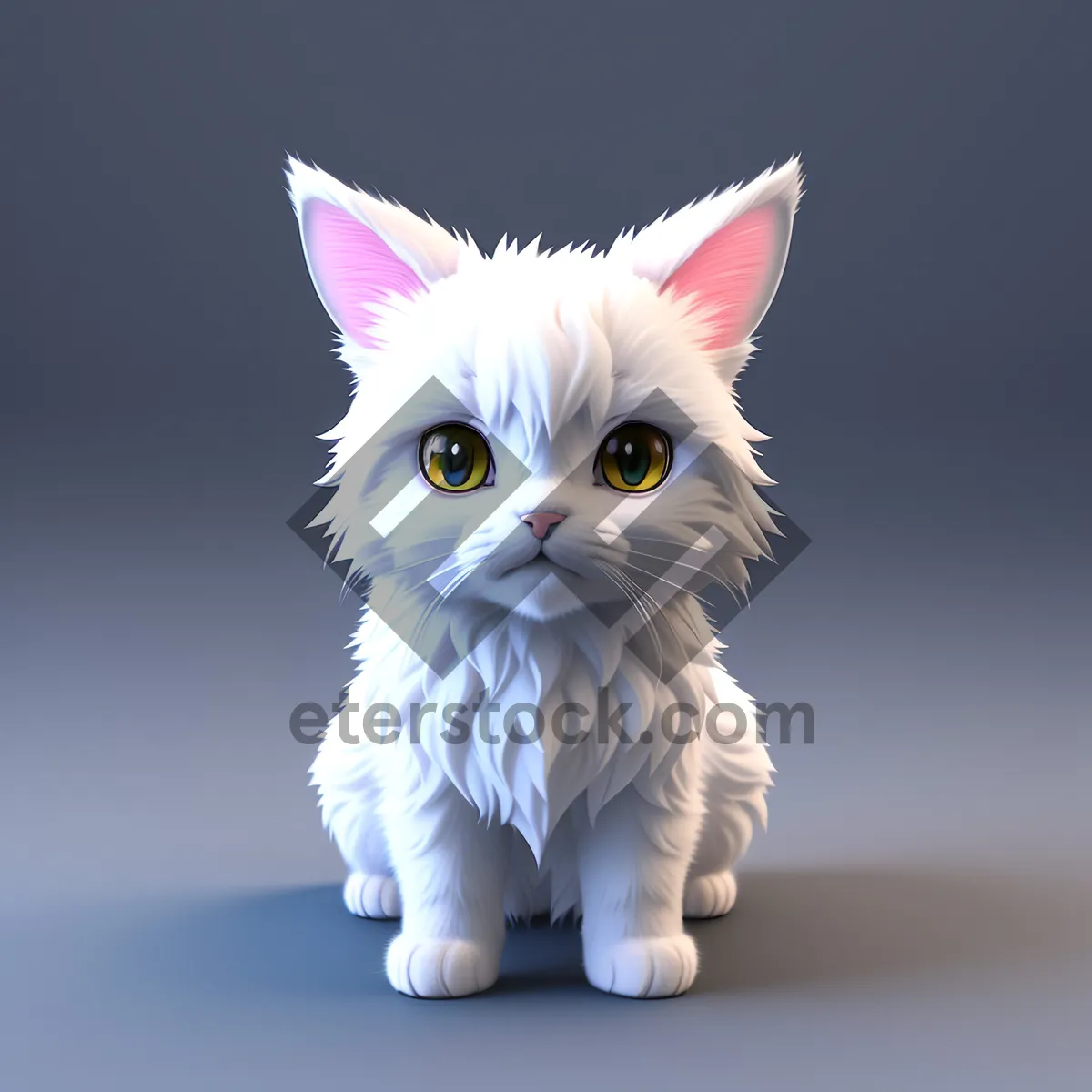 Picture of Adorable Kitty with Playful Eyes and Fluffy Fur