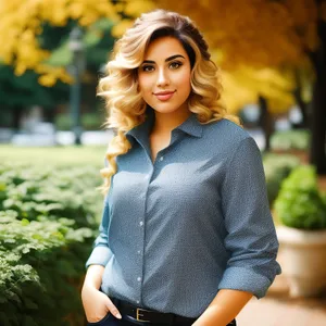 Smiling Lady in Casual Summer Outfit at the Park