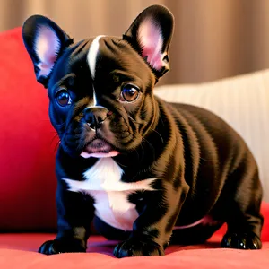 Adorable Purebred Bulldog Puppy with Wrinkles