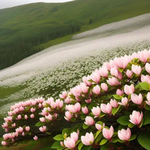 Seasonal Pink Tulip Blossom in Garden