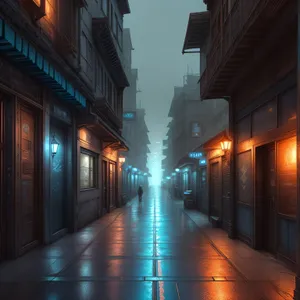 Urban Alleyway in Cityscape