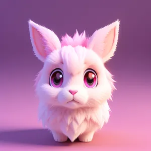 Cute Pink Bunny Kitty with Floppy Ears