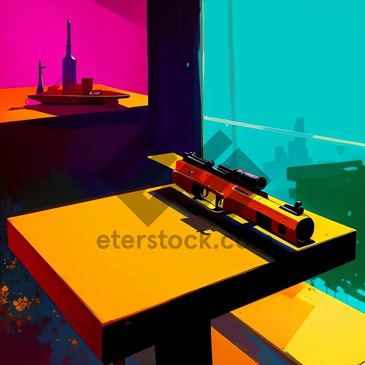 Picture of Modern office table in 3D rendering