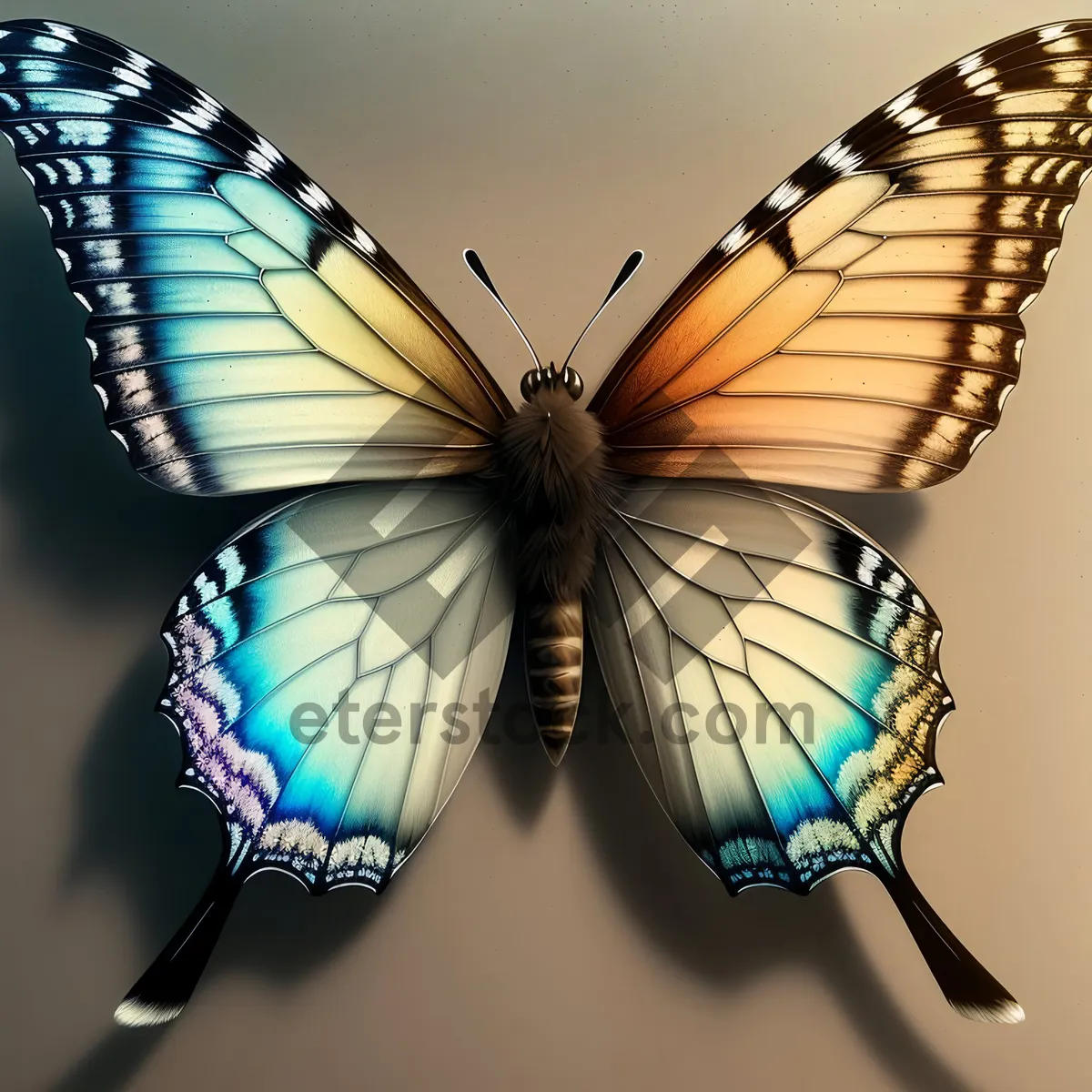 Picture of Colorful Monarch Butterfly with Vibrant Wings