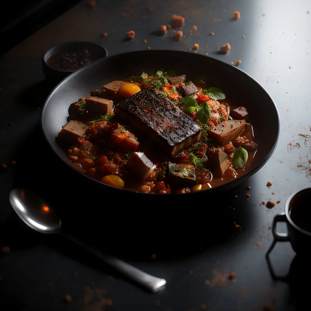 Picture of Delicious grilled meat and vegetable wok dish