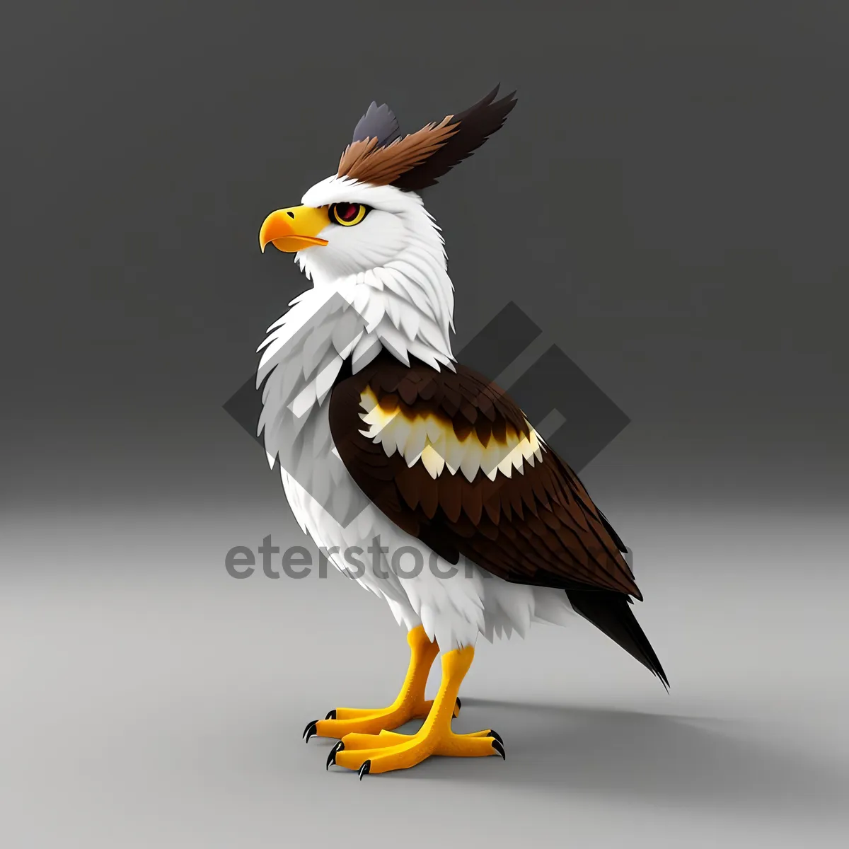 Picture of Fluffy Yellow Eagle with Majestic Wings