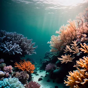 Vibrant Marine Life in Coral Reef