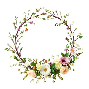 Summer floral silhouette design with retro ornament - Image 1