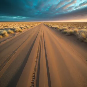 Fast Freeway Driving through Desert Landscape