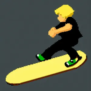 Silhouette of a Surfer Riding Waves