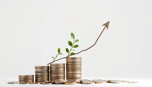 Golden stack of coins representing financial success and wealth