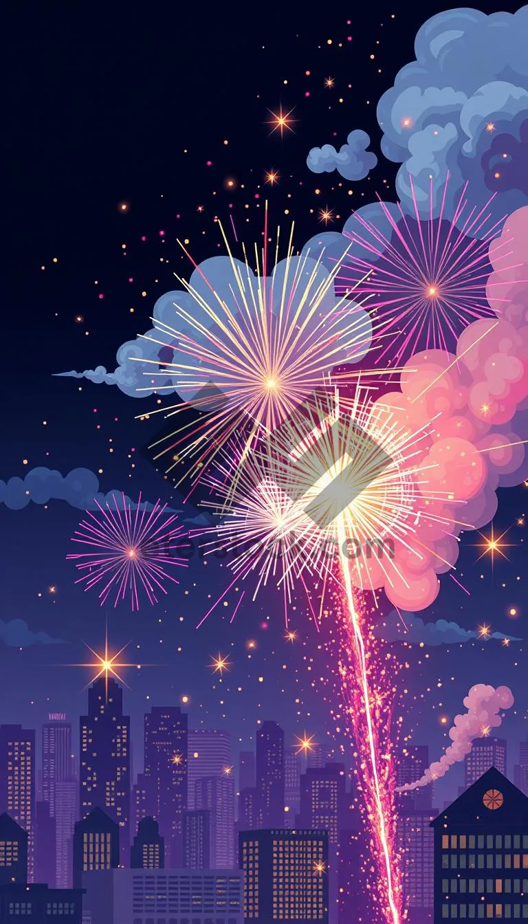 Picture of Dark Fantasy Fireworks Celebration Sky Art