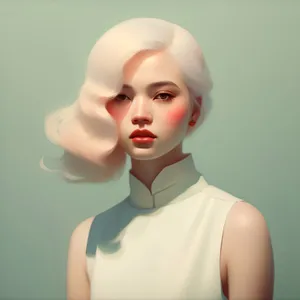 Attractive blond model with sensual makeup and style.
