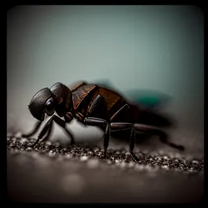 Close-up of Black Insect: Arthropod and Invertebrate